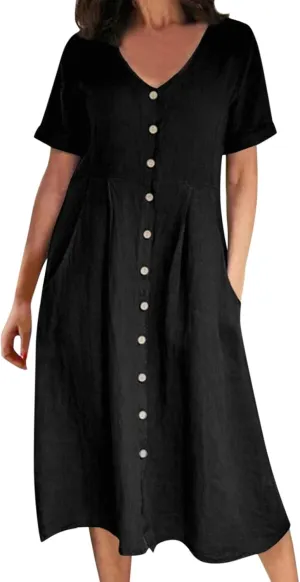2025 Flower Tee Shirt Dresses for Women Short Sleeve Summer Casual Sun Dresses Trendy V-Neck T Shirt Dress Beach