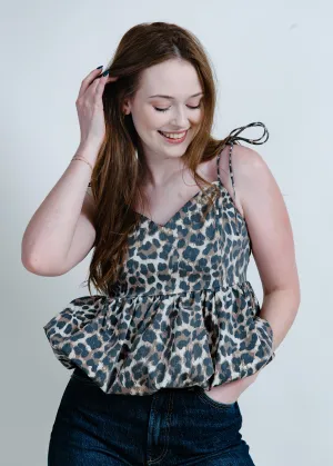 Adriana Leopard Peplum Blouse