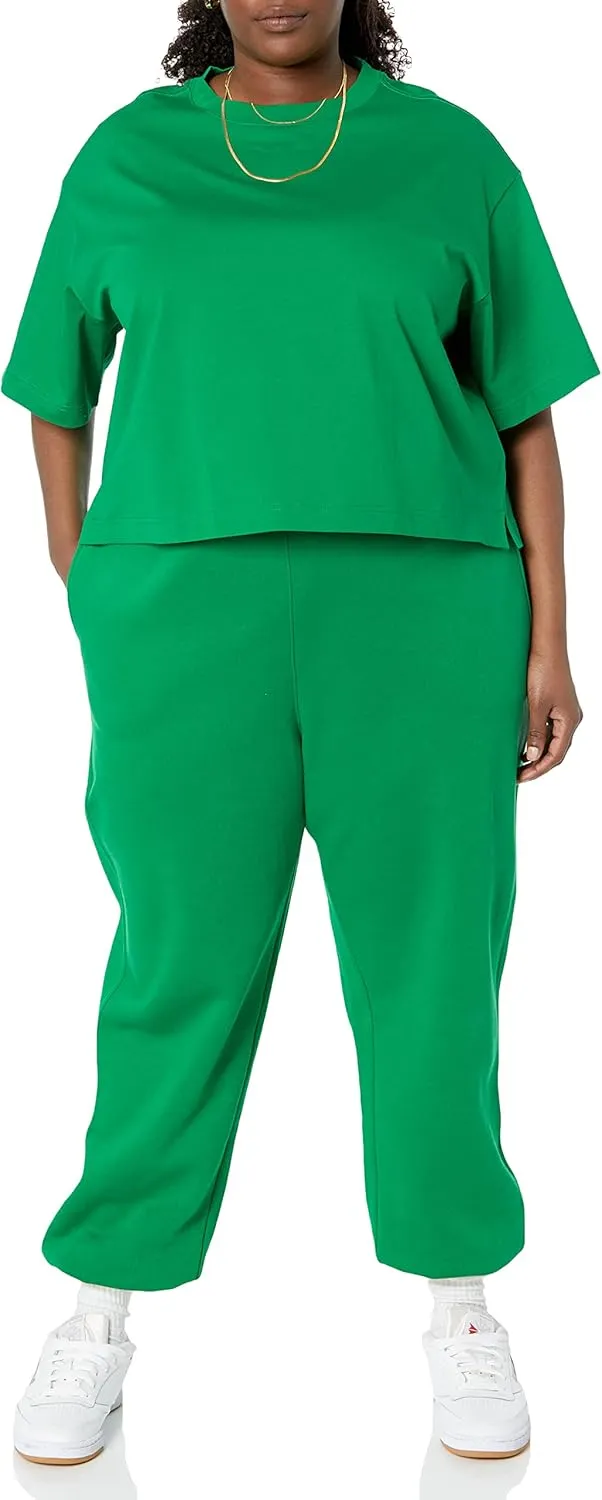 Amazon Essentials Women's Organic Cotton Drop Shoulder Relaxed Boxy Short-Sleeve T-Shirt (Available in Plus Size)