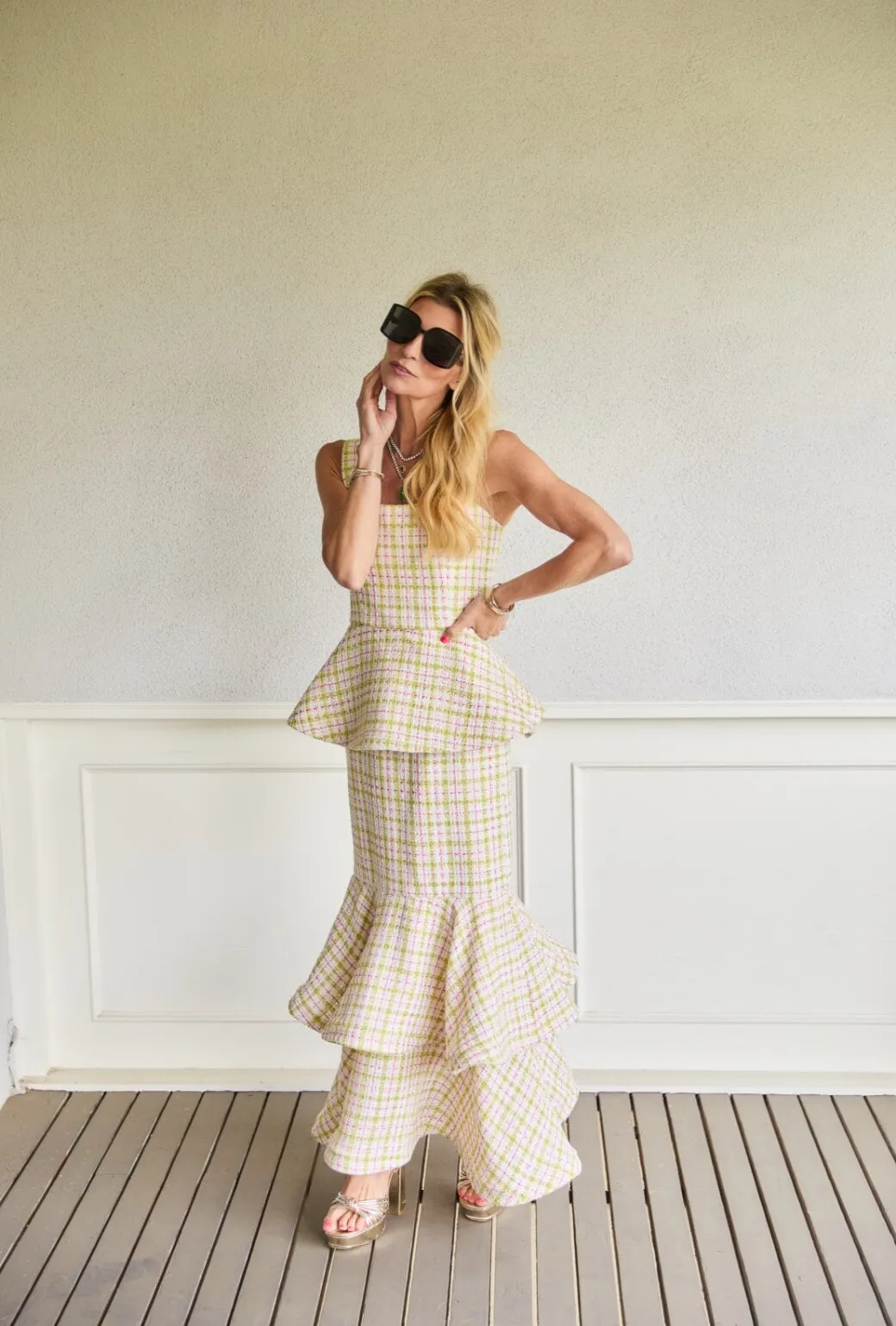 Buru x Old Soul Etiquette The Peplum Bustier - Spring Tweed