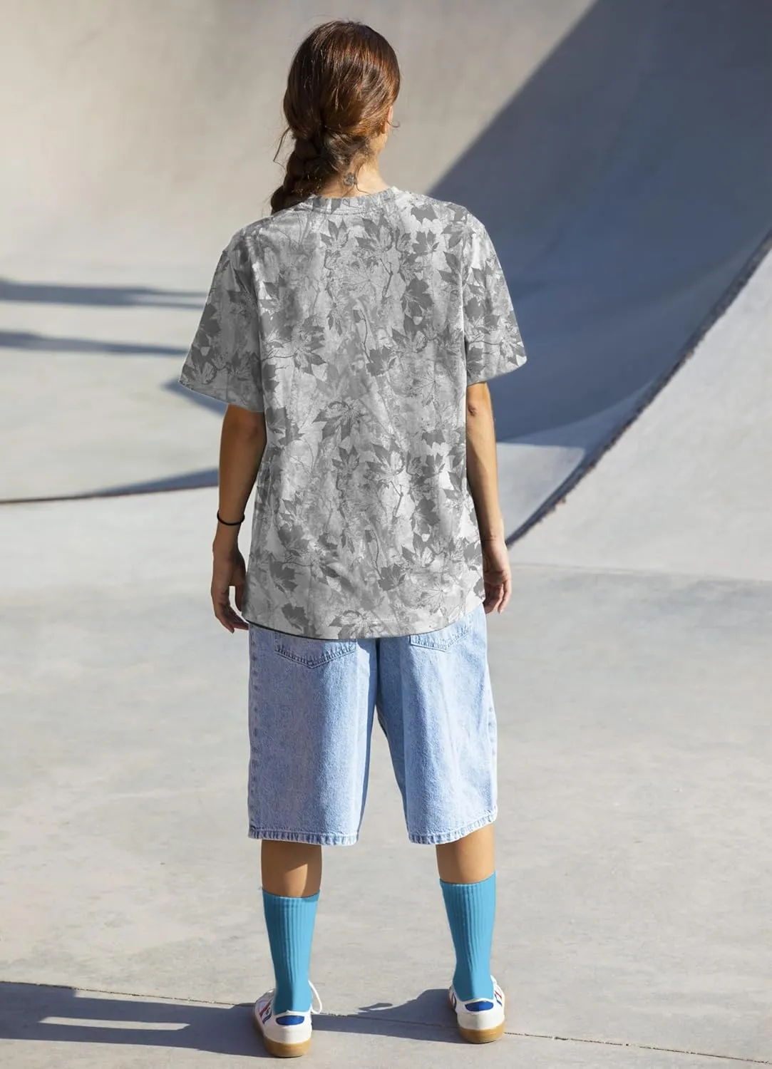 Camo Shirt for Women Men Oversized Camouflage Maple Leaf Print Camo T Shirt Short Sleeve Summer Camo Top