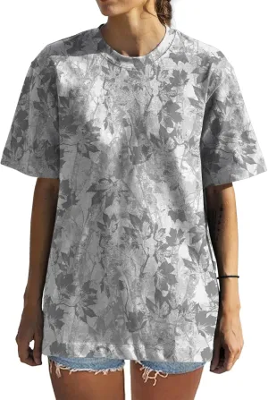 Camo Shirt for Women Men Oversized Camouflage Maple Leaf Print Camo T Shirt Short Sleeve Summer Camo Top