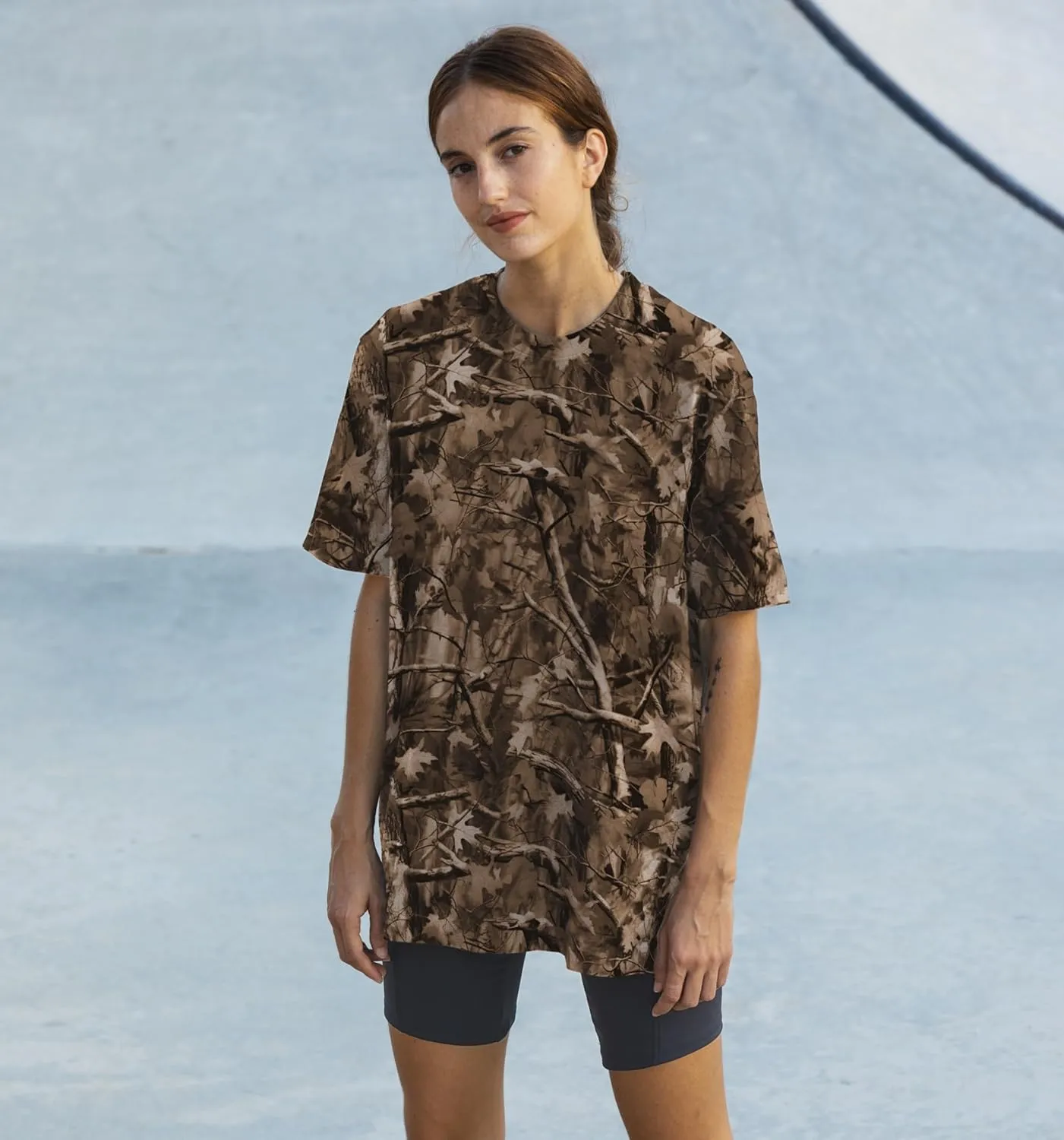 Camo Shirt for Women Men Oversized Camouflage Maple Leaf Print Camo T Shirt Short Sleeve Summer Camo Top