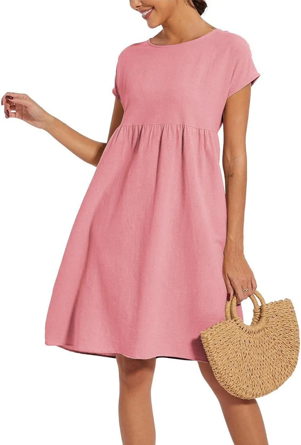 Casual Summer Dresses for Women 2025,Women's T Shirt Dress Boho Dresses Beach Vacation Plus Size Short Sleeves Dress