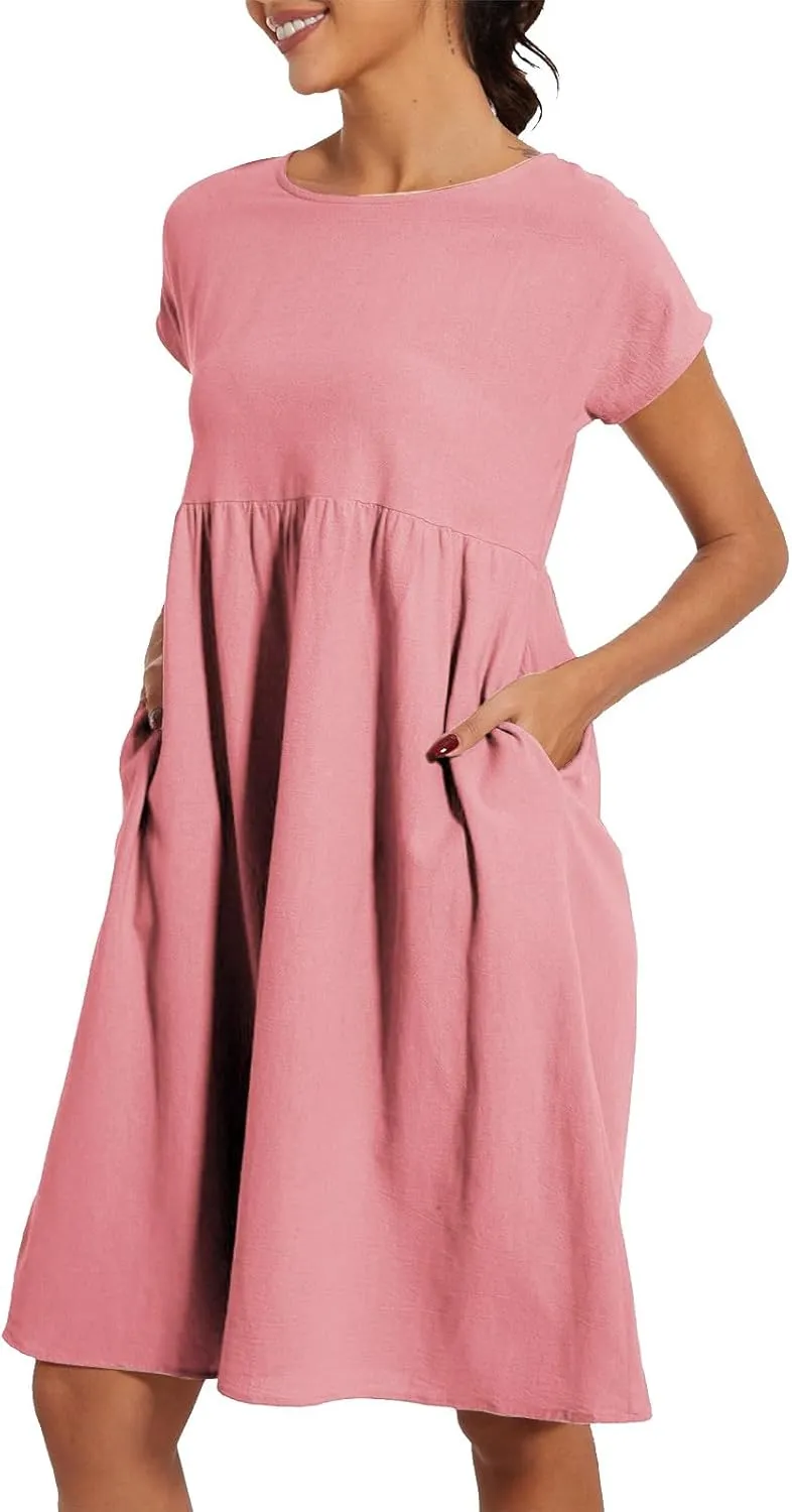 Casual Summer Dresses for Women 2025,Women's T Shirt Dress Boho Dresses Beach Vacation Plus Size Short Sleeves Dress