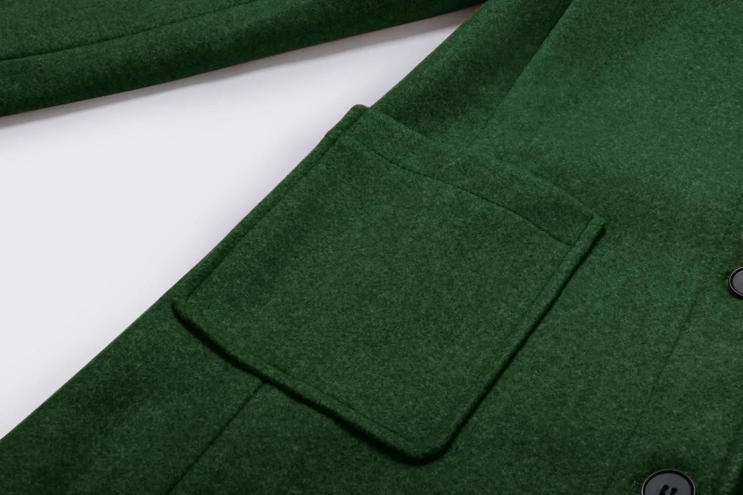 CHARTOU Women Winter Long Pea Coat Wool Blend Stand Collar Single Breast Thicken Blazer Jacket