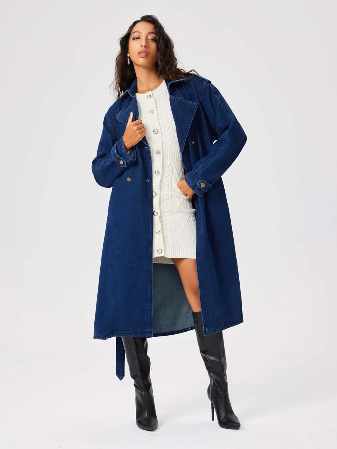 CIDER Statement Maker Denim Trench Coat