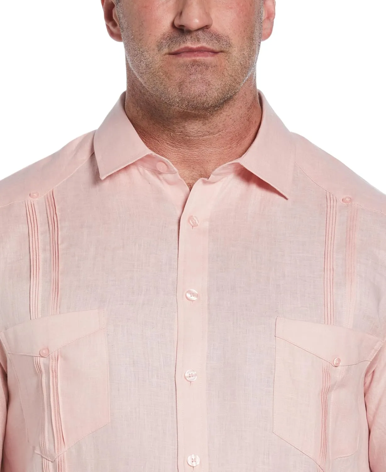 Cubavera Men's 100% Linen Four-Pocket Long Sleeve Guayabera Shirt, Pintuck Detail, Relaxed Fit (Available in Big & Tall)