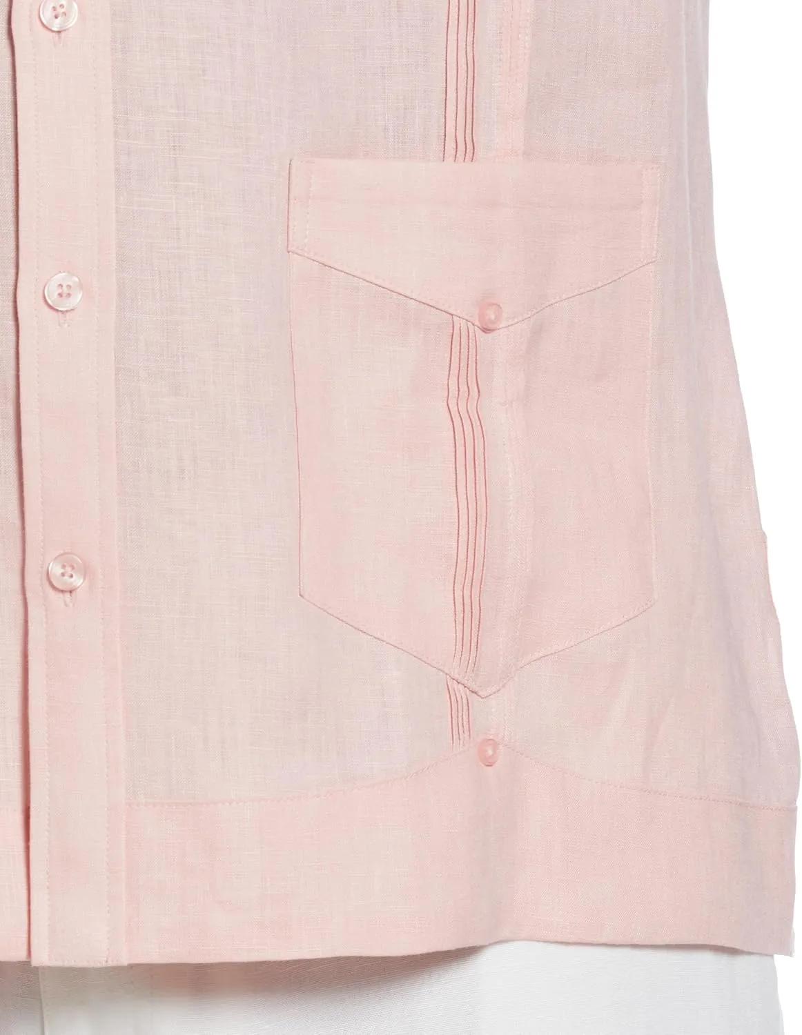 Cubavera Men's 100% Linen Four-Pocket Long Sleeve Guayabera Shirt, Pintuck Detail, Relaxed Fit (Available in Big & Tall)
