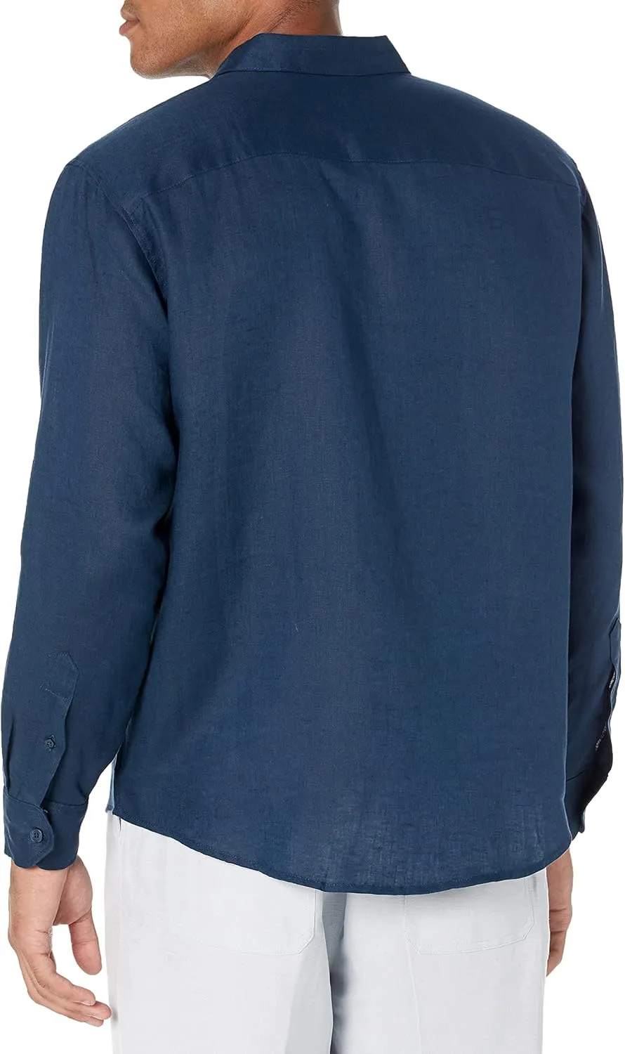 Cubavera Men's Cubavera Men'S 100% Linen Long Sleeve Shirt With Pintuck Detail, Relaxed Fit, Spread Collar