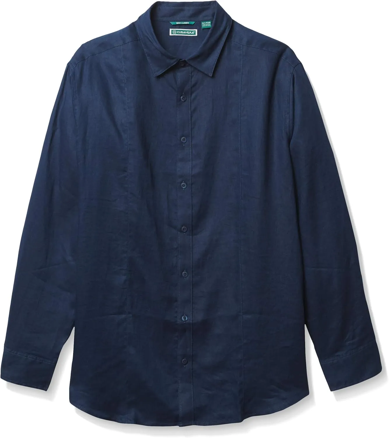 Cubavera Men's Cubavera Men'S 100% Linen Long Sleeve Shirt With Pintuck Detail, Relaxed Fit, Spread Collar