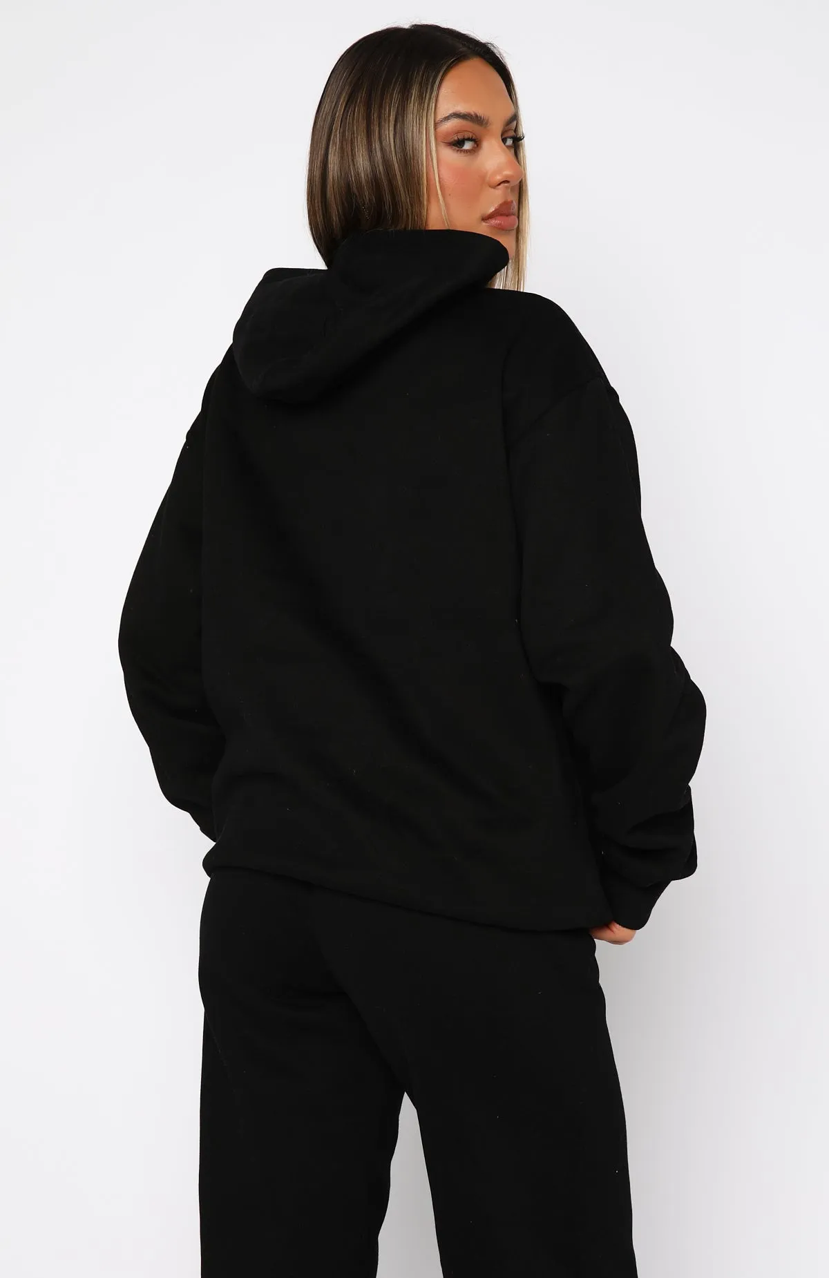 Classic Black Oversized Varsity Decade Hoodie
