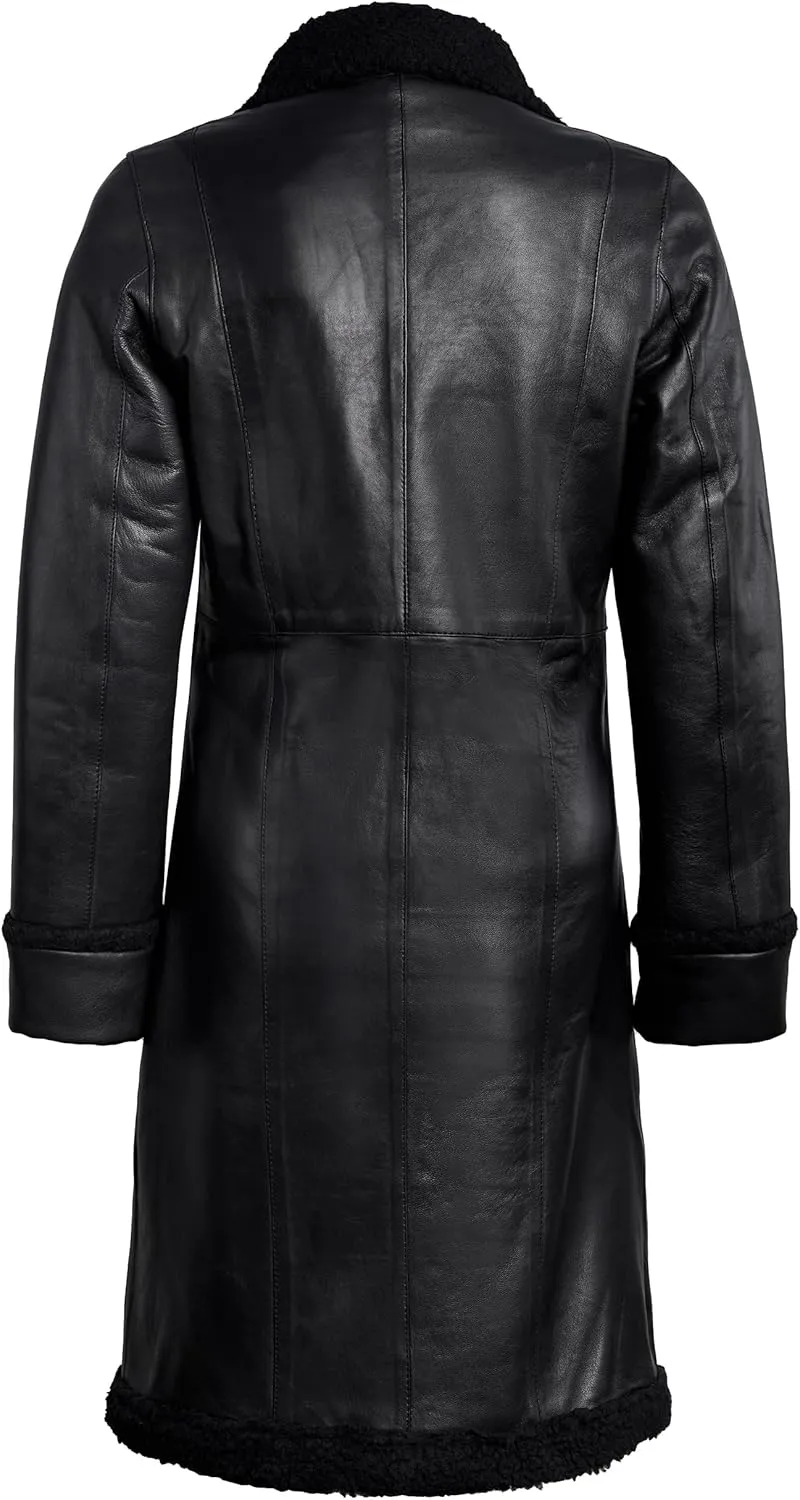 Decrum Leather Coat Women - Real Lambskin Stylish Leather Coat for Women