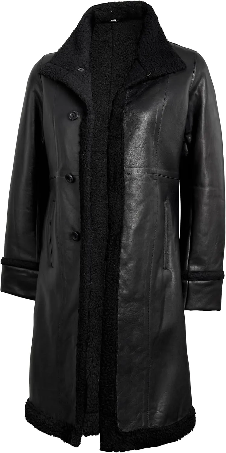 Decrum Leather Coat Women - Real Lambskin Stylish Leather Coat for Women