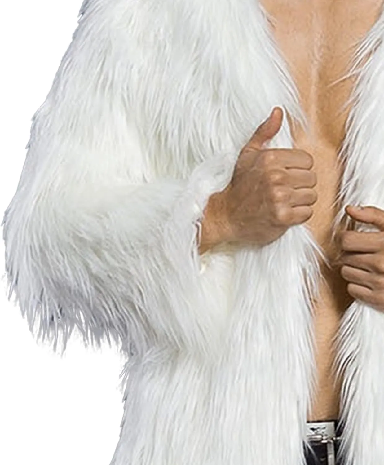 DGHM-JLMY Men's Essential Versatile Faux Fur Coat Long Fashion Faux Fur Coat Daily Trend Thickened Warm Trench Coat