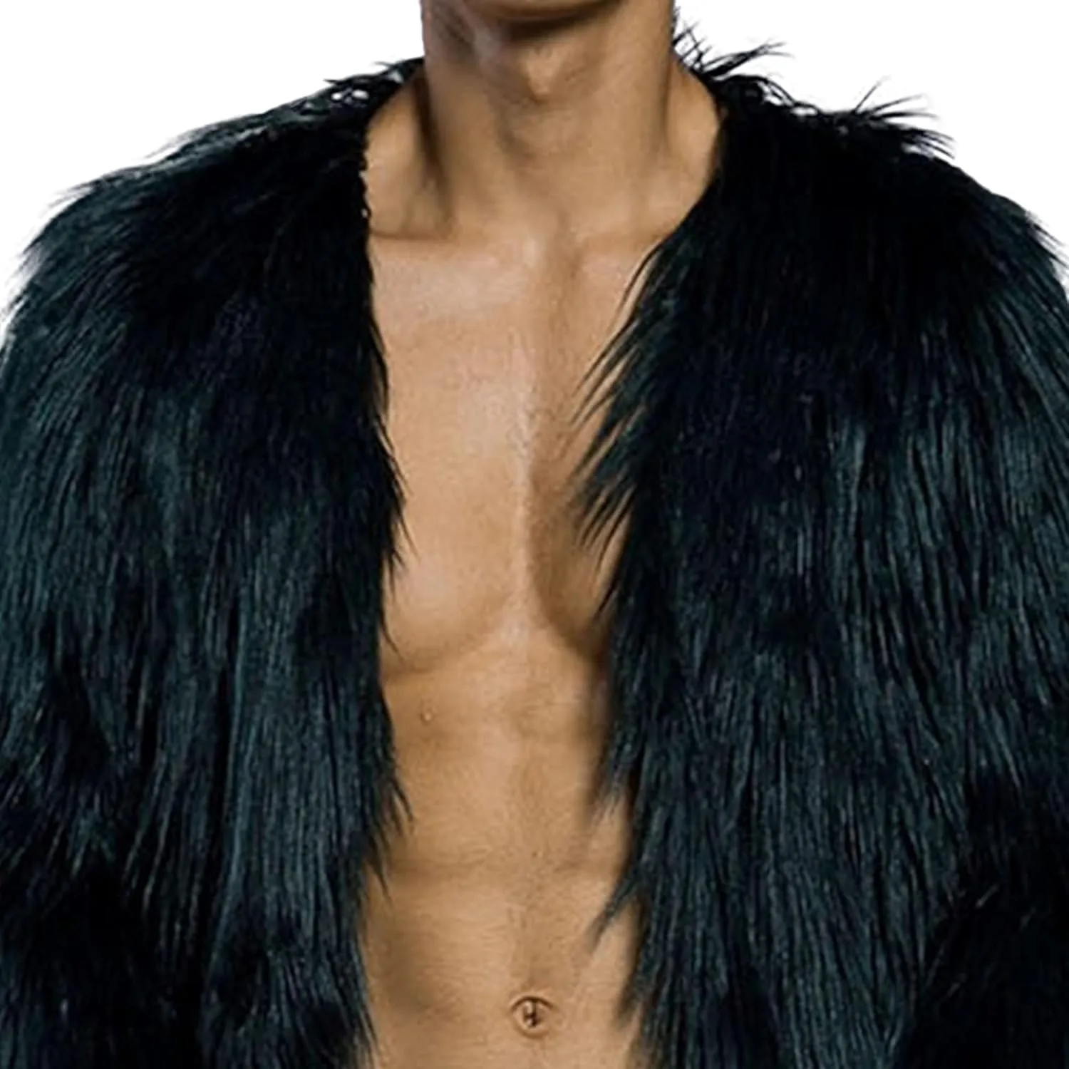DGHM-JLMY Men's Essential Versatile Faux Fur Coat Long Fashion Faux Fur Coat Daily Trend Thickened Warm Trench Coat