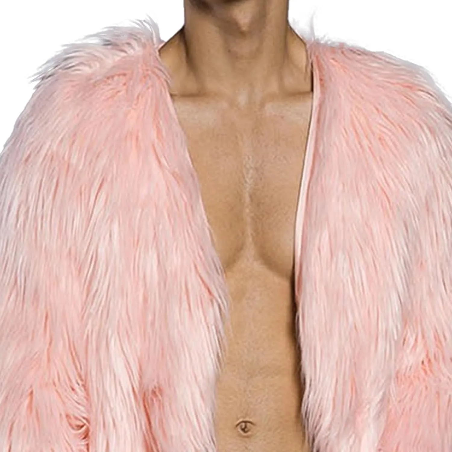 DGHM-JLMY Men's Essential Versatile Faux Fur Coat Long Fashion Faux Fur Coat Daily Trend Thickened Warm Trench Coat