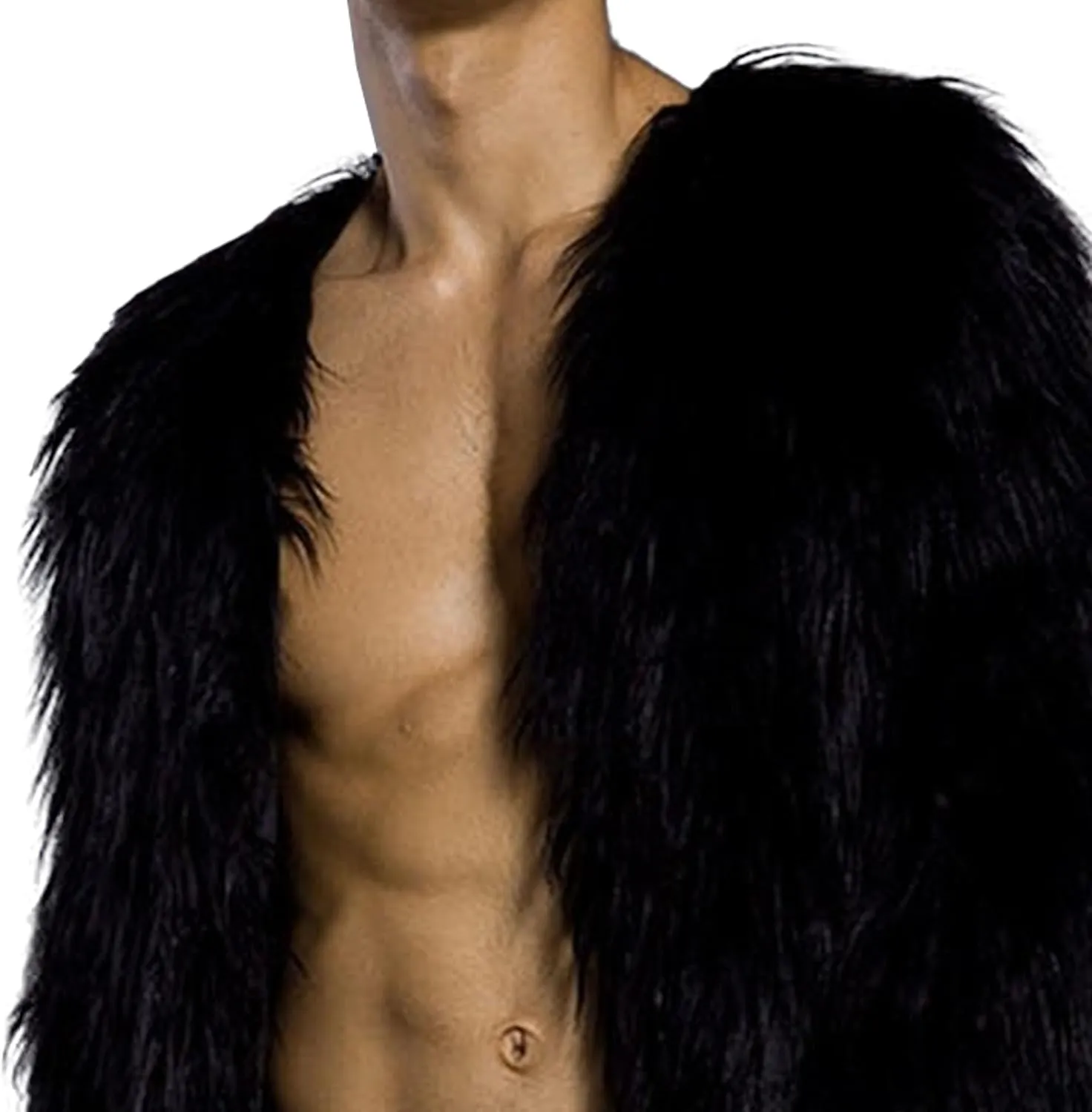 DGHM-JLMY Men's Essential Versatile Faux Fur Coat Long Fashion Faux Fur Coat Daily Trend Thickened Warm Trench Coat