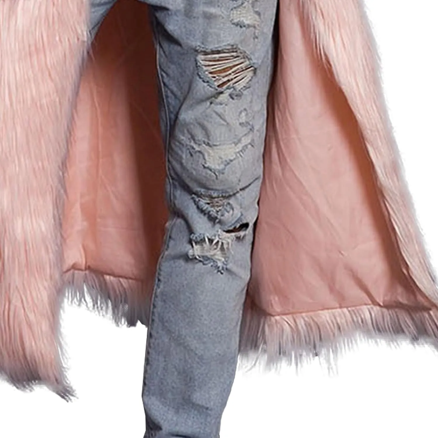 DGHM-JLMY Men's Essential Versatile Faux Fur Coat Long Fashion Faux Fur Coat Daily Trend Thickened Warm Trench Coat