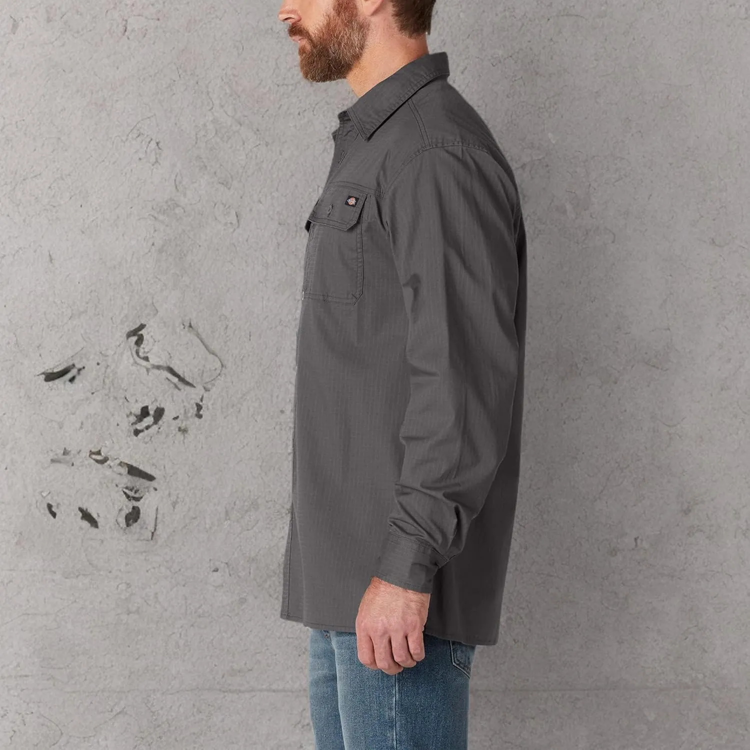 Dickies Men's Flex Denim Long Sleeve Shirt