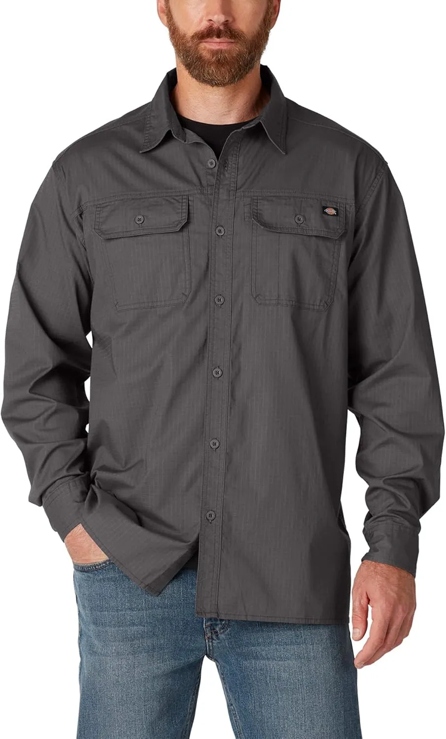 Dickies Men's Flex Denim Long Sleeve Shirt