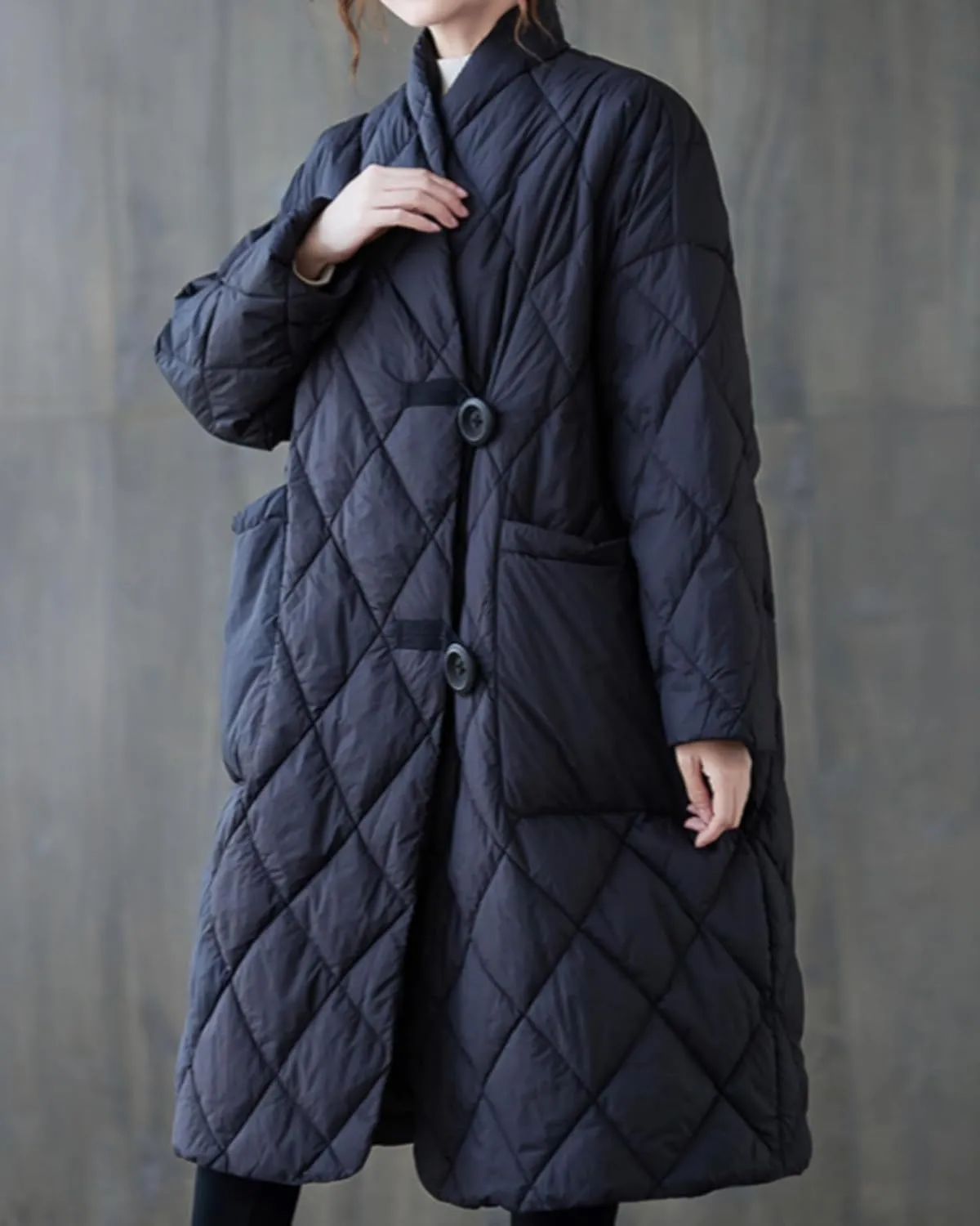 ellazhu Women's Lightweight Quilted Jacket Padded Winter Solid Button Puffer Coat GZ69