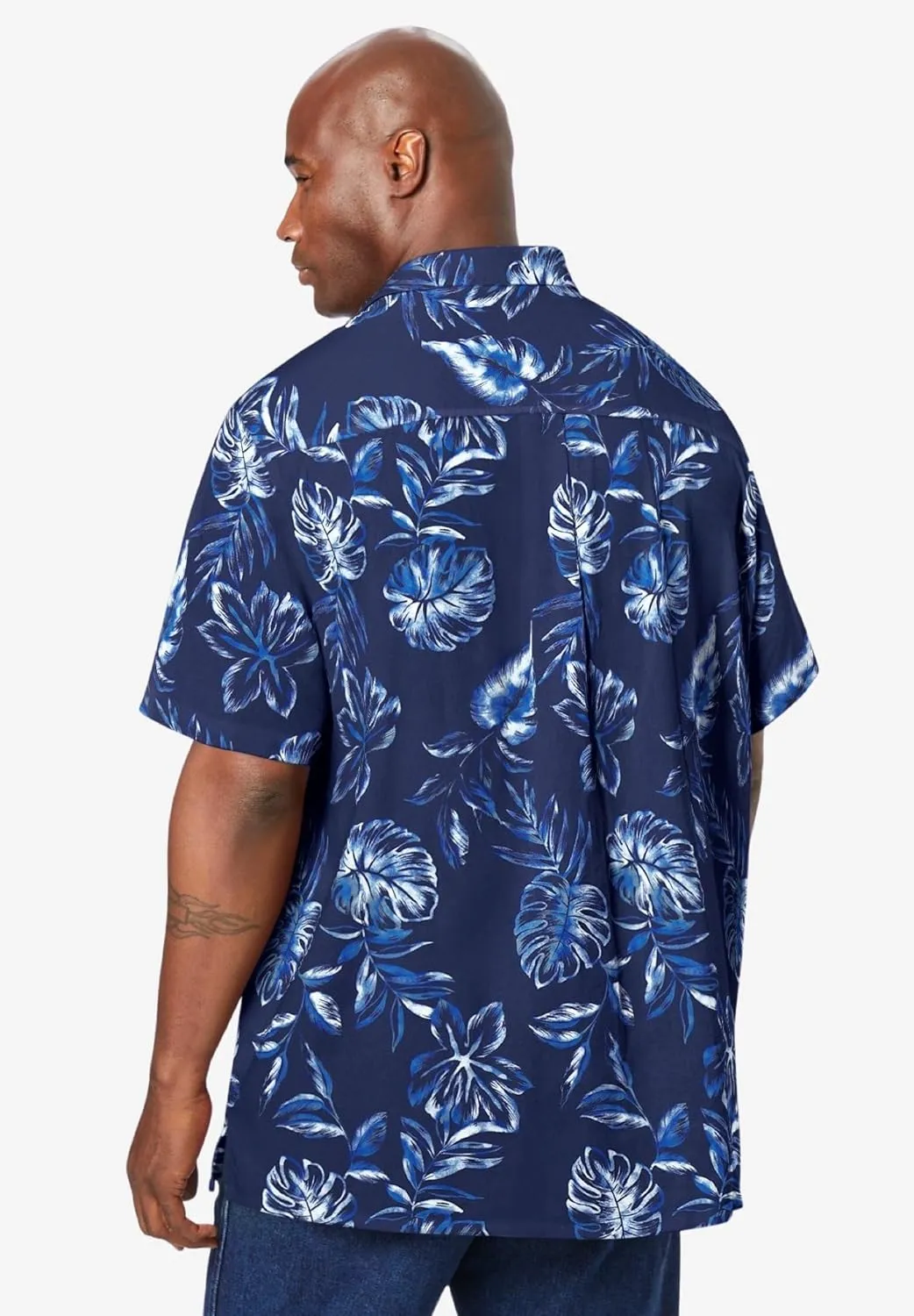 KingSize Men's Big & Tall Short-Sleeve Linen Shirt