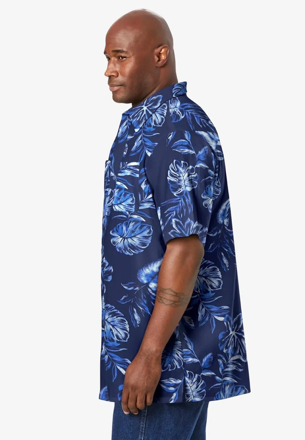 KingSize Men's Big & Tall Short-Sleeve Linen Shirt