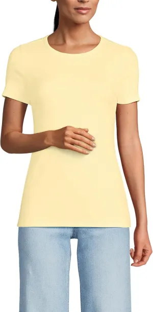 Lands' End Women's Cotton Rib Knit T-Shirt