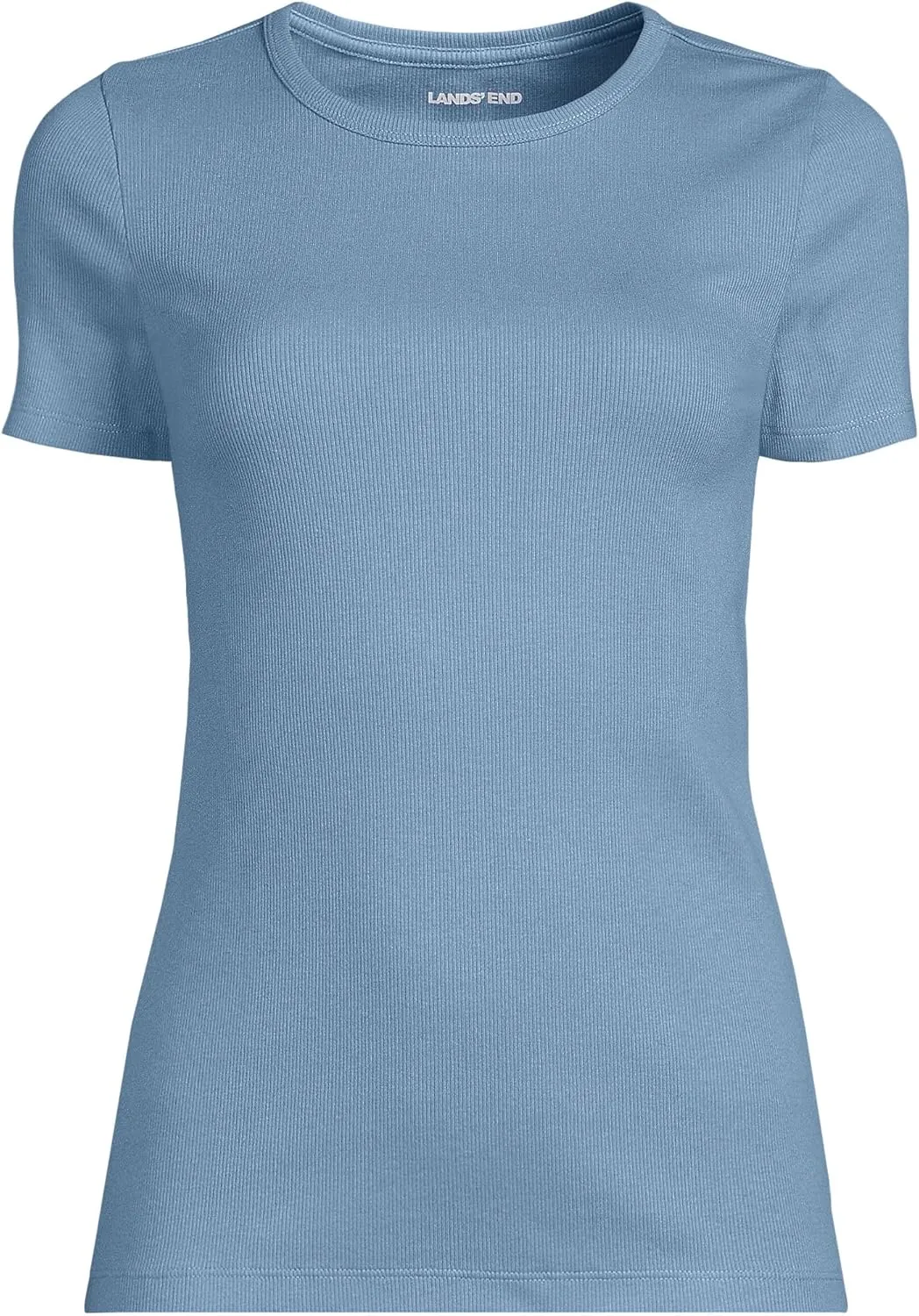 Lands' End Women's Cotton Rib Knit T-Shirt