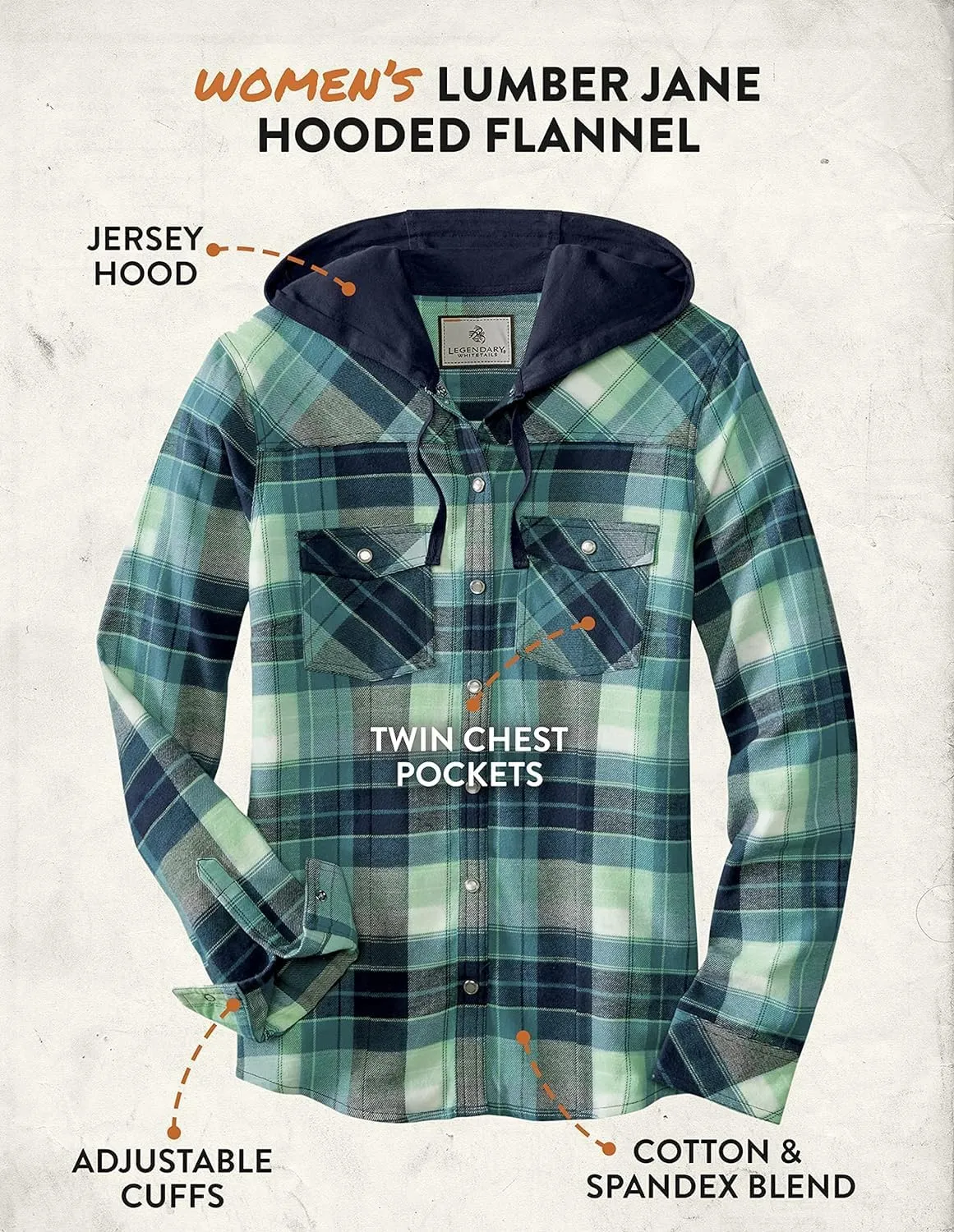 Legendary Whitetails Women's Lumber Jane Hooded Flannel Shirt