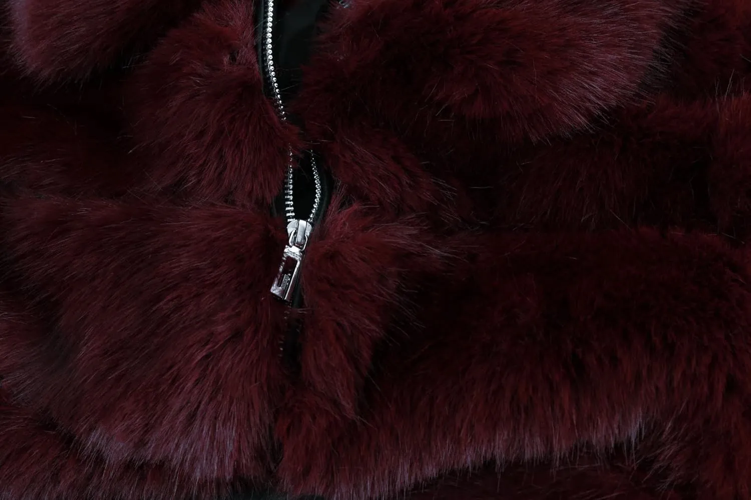 loveimgs Women Fluffy Faux Fur Coat Cropped Jacket Puffer Jacket Zip Up Winter Warm Fuzzy Teddy Jacket