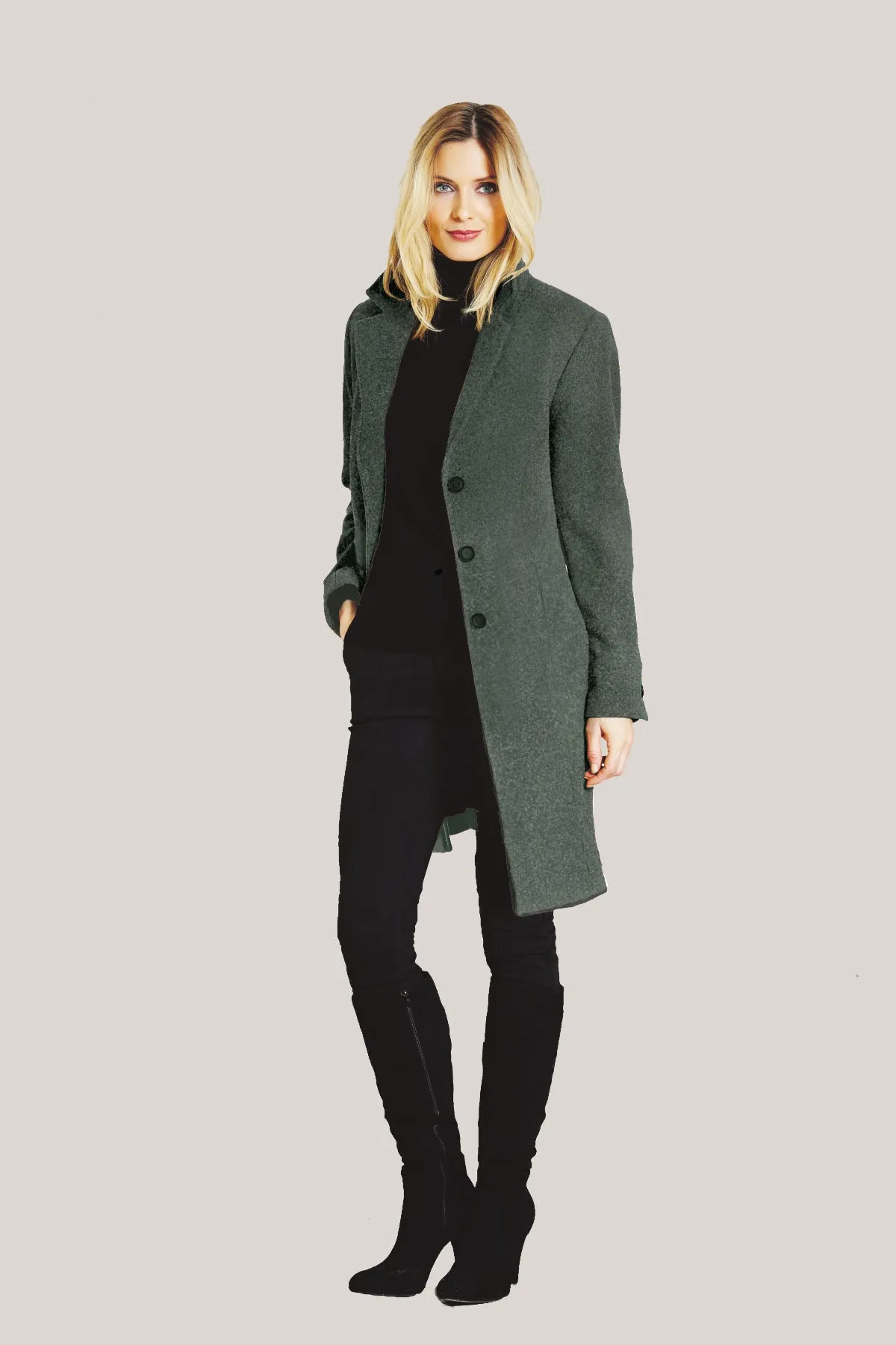 MADISON Wool & Cashmere Coat with Notch Collar 3731