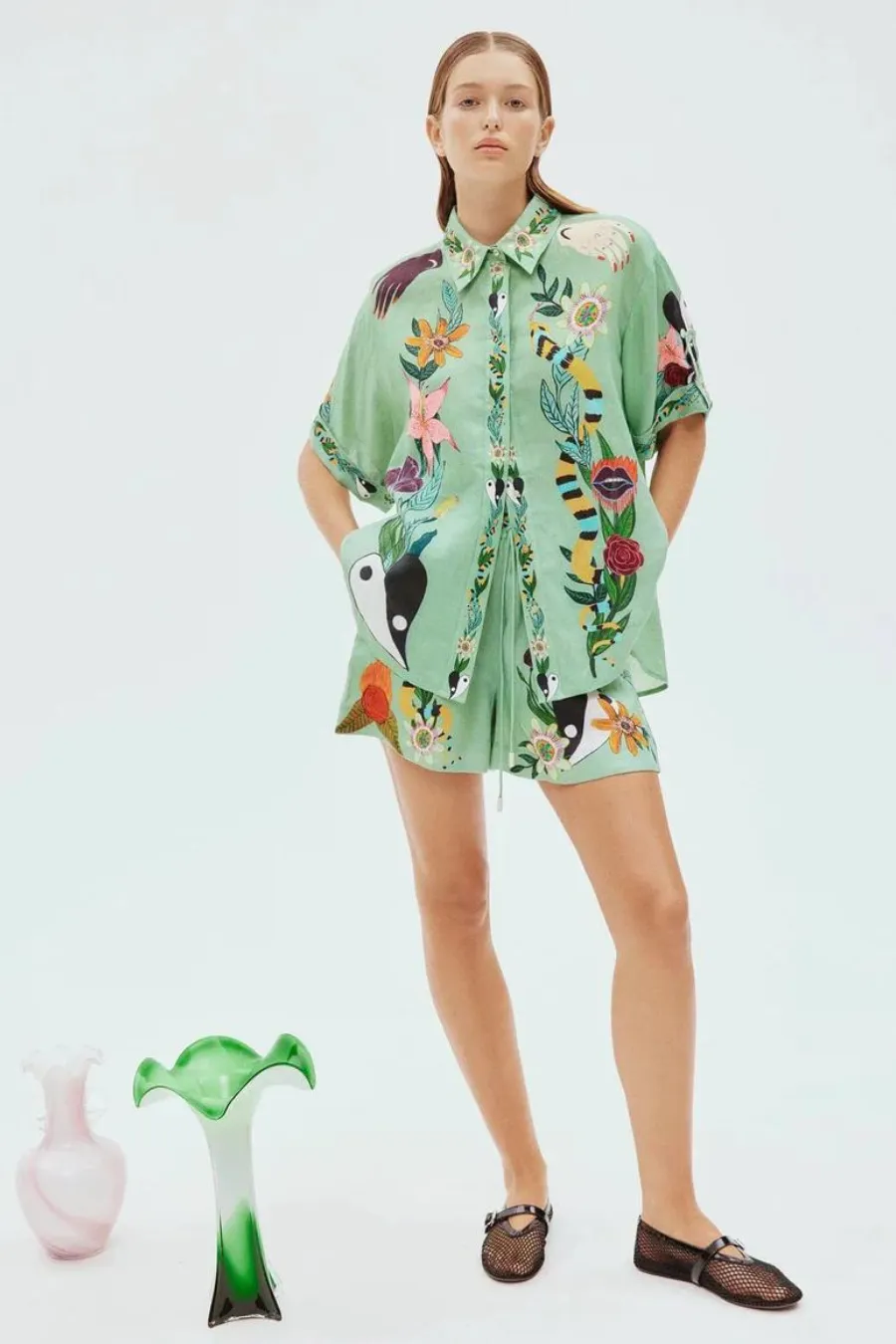 Meagan Linen Short Jade