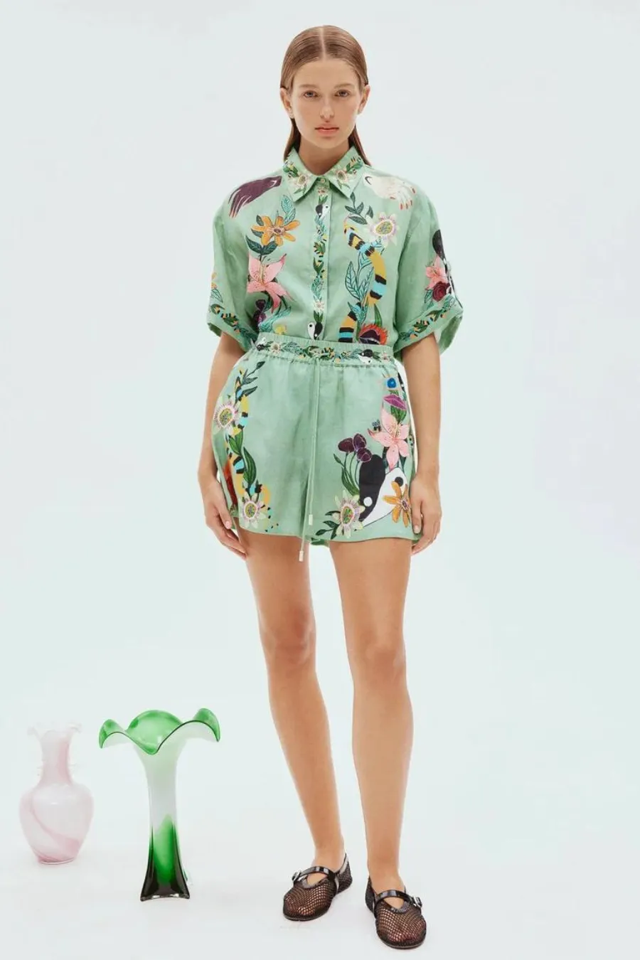 Meagan Linen Short Jade