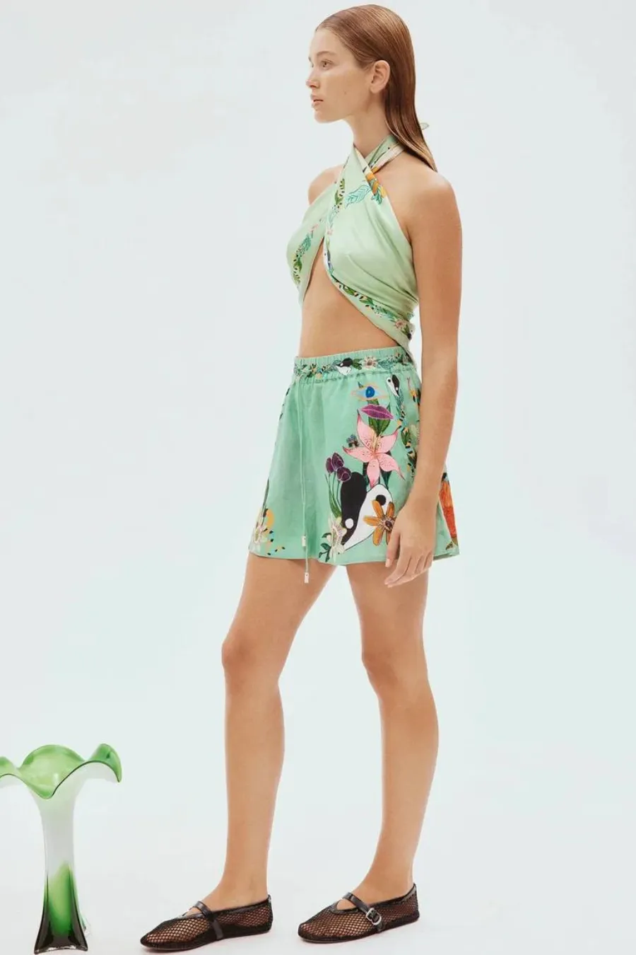 Meagan Linen Short Jade