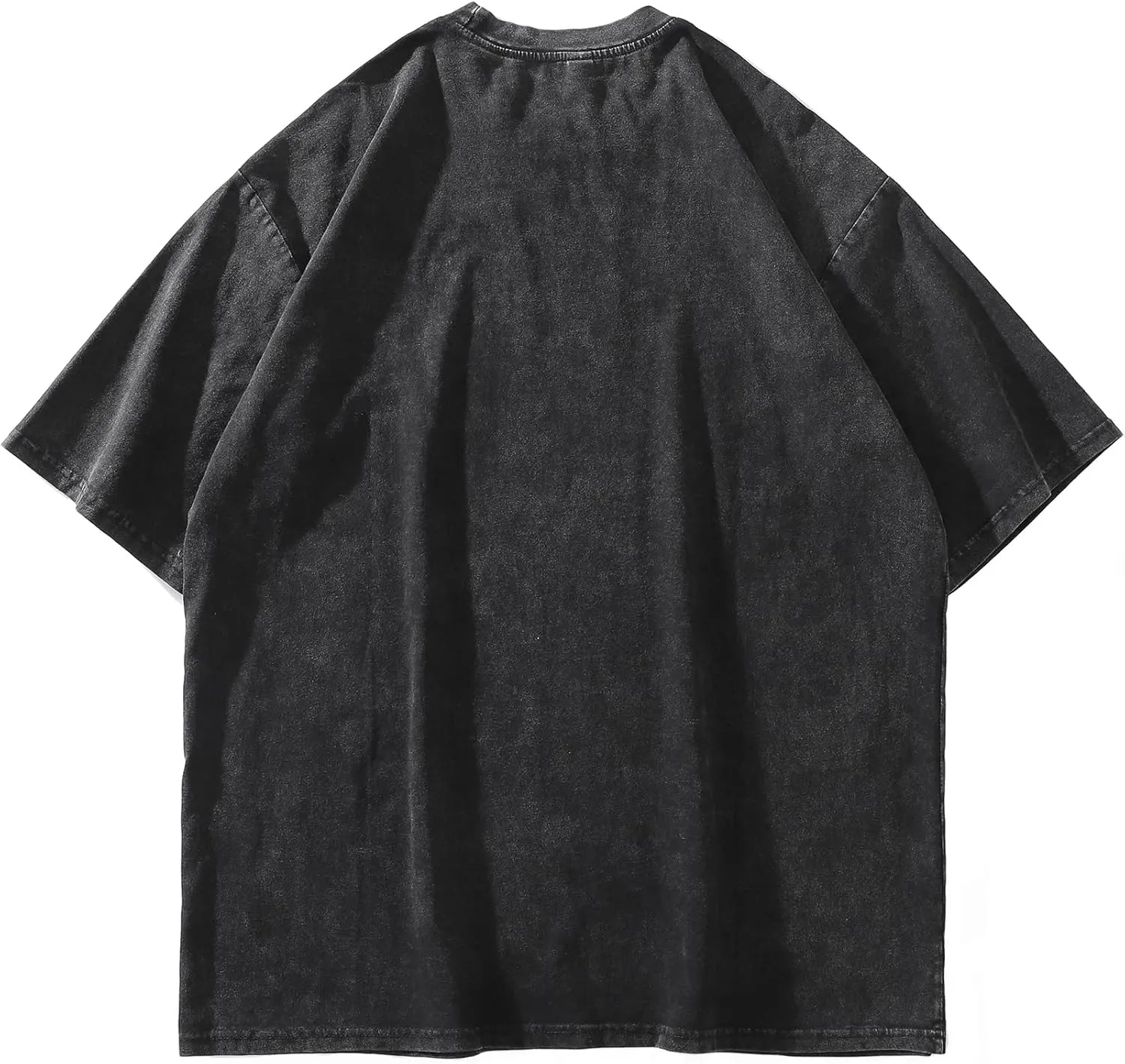 Men Streetwear Vintage Washed Black T-Shirt Animal Graphic Doberman Dog Tee Shirt Unisex