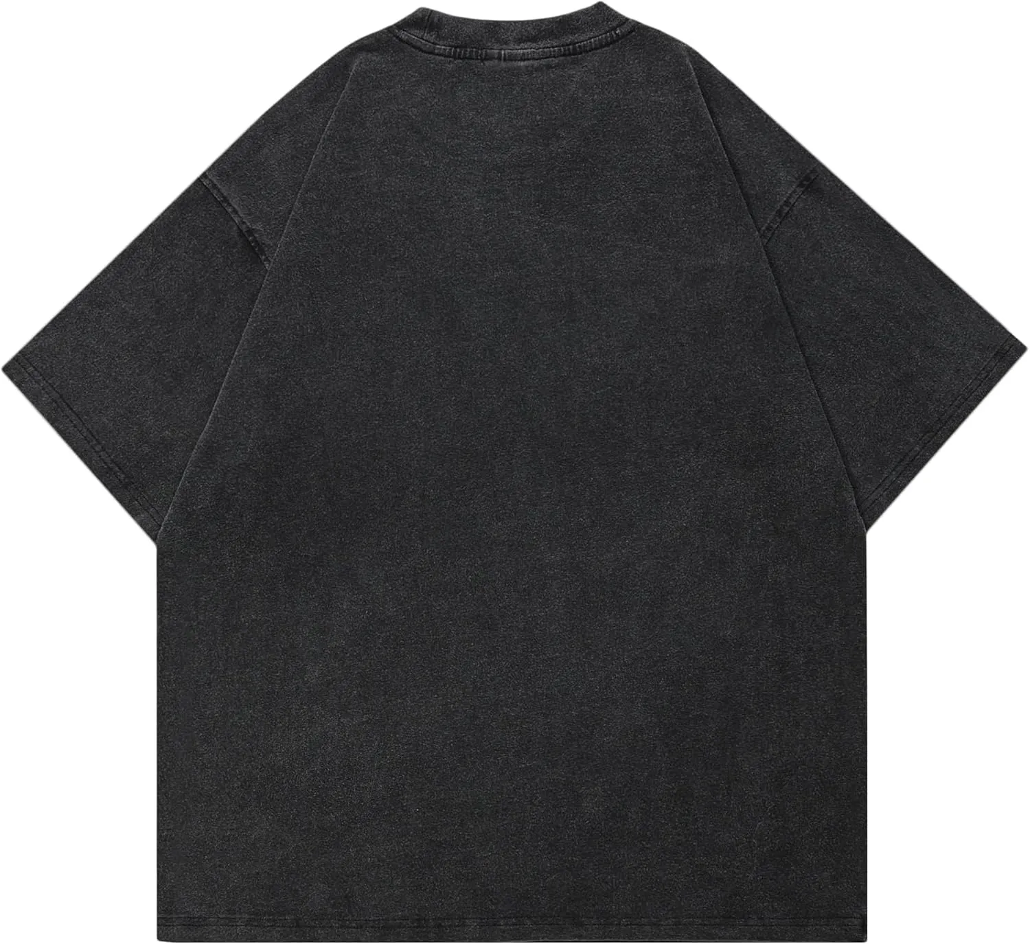 Men Streetwear Vintage Washed Black T-Shirt Animal Graphic Doberman Dog Tee Shirt Unisex