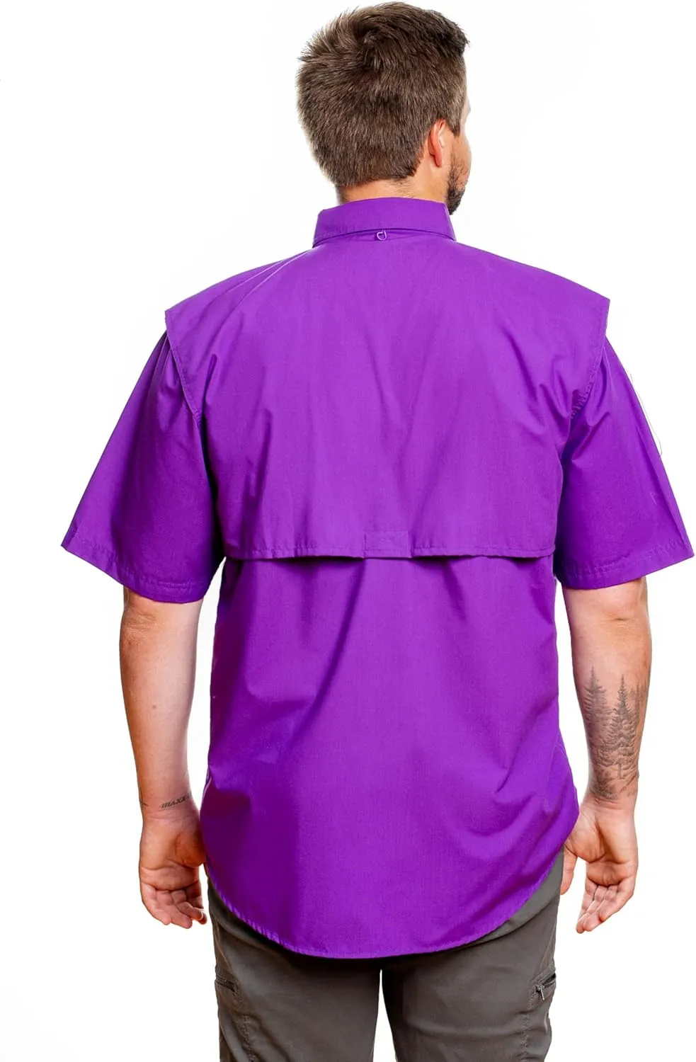Men's Short Sleeve Fishing Button Down Shirt, Breathable Outdoors Casual Lightweight Shirt