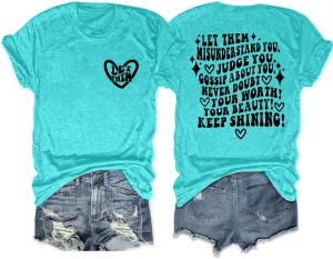 Mental Health Shirt for Women Let Them Misunderstand You T-Shirt Inspirational Graphic Tees Motivational Gift Tops