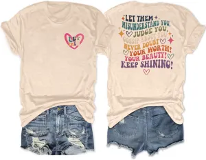 Mental Health Shirt for Women Let Them Misunderstand You T-Shirt Inspirational Graphic Tees Motivational Gift Tops