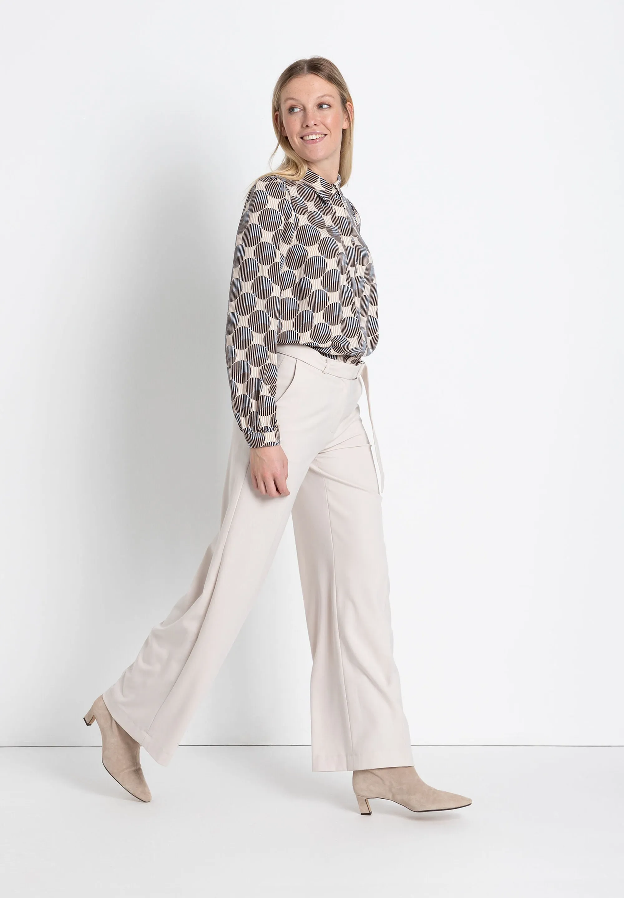 More & More Blouse With Stripe & Dot Pattern