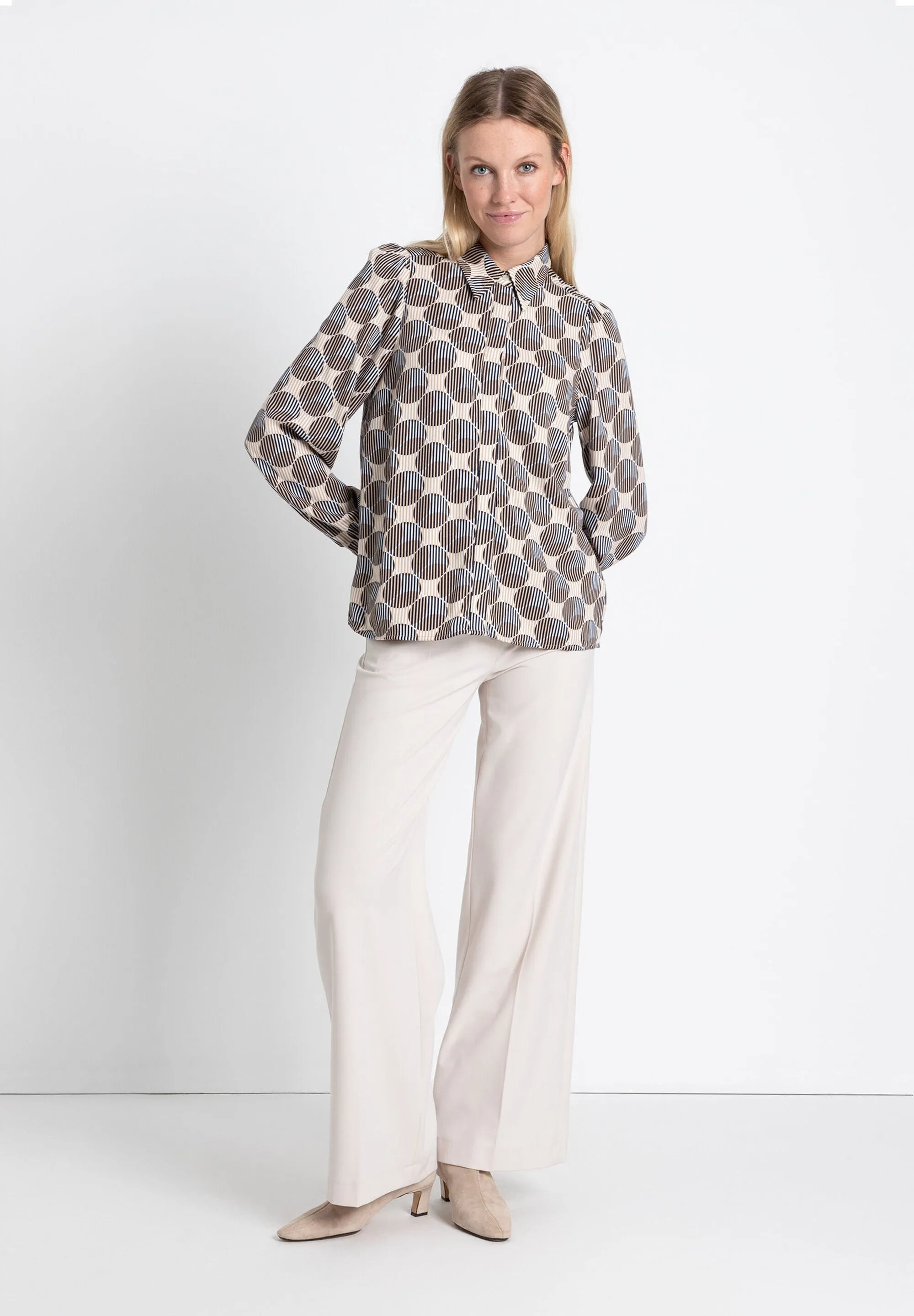 More & More Blouse With Stripe & Dot Pattern