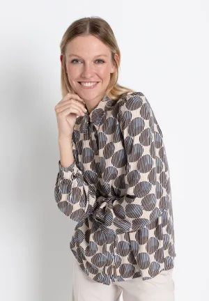 More & More Blouse With Stripe & Dot Pattern