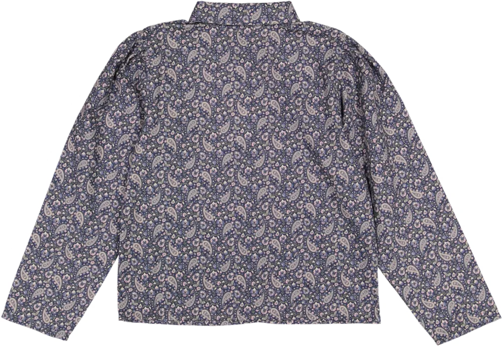 MOTE-LONG SLEEVE PEPLUM TOP W/HIGH NECK-Paisley