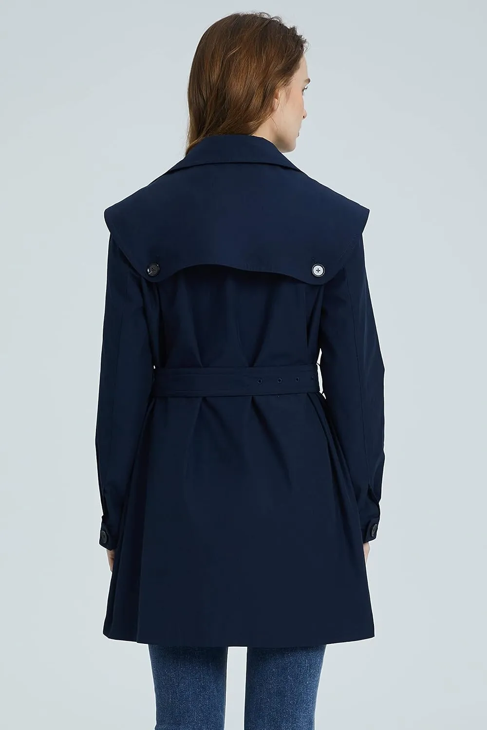 Orolay Women's Double Breasted Trench Coat Notched Lapel Jacket with Belt