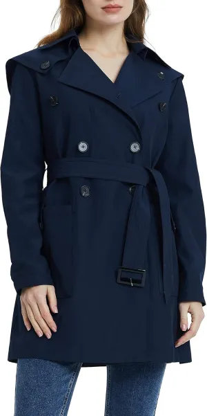 Orolay Women's Double Breasted Trench Coat Notched Lapel Jacket with Belt