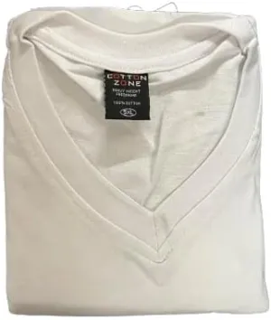 Oversized V-Neck T-Shirt, 6XL, 100% Cotton, Heavyweight Preshrunk White