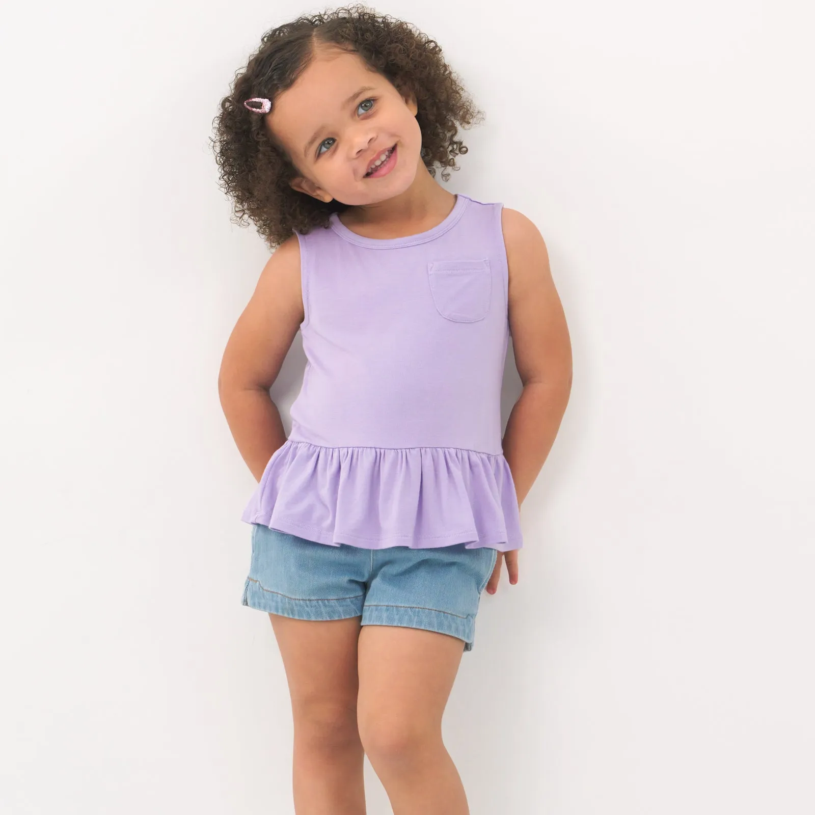 Pastel Lilac Peplum Pocket Tank