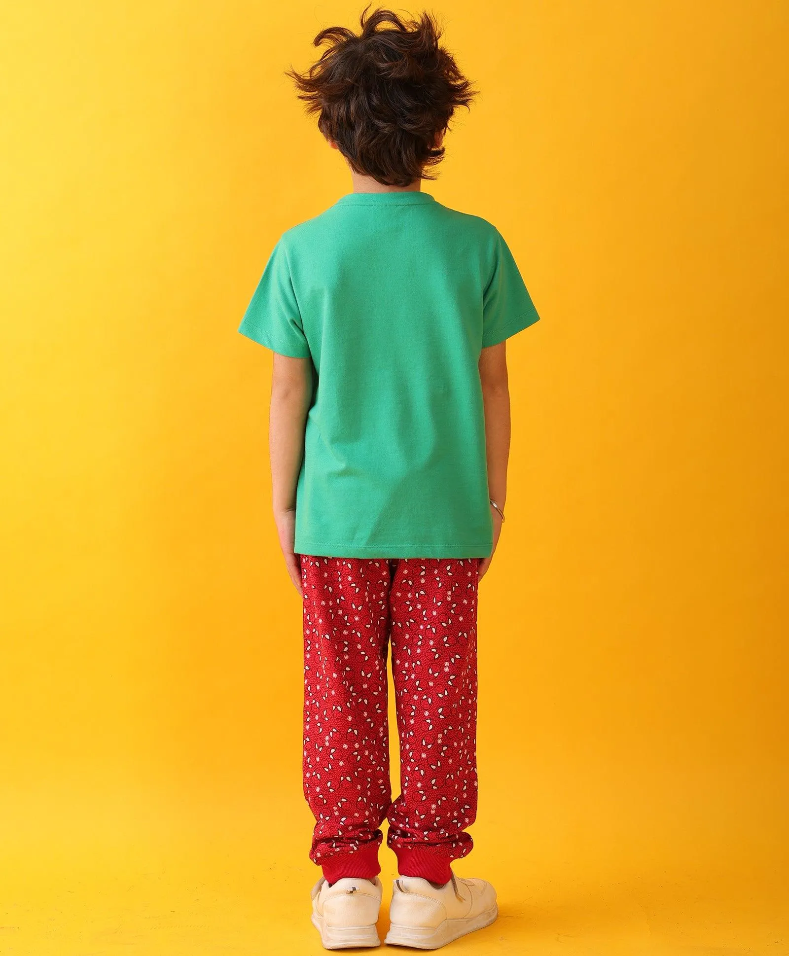 PLAY GREEN SPIDER RED BOYS SUMMER JOGGER SET - GREEN/RED